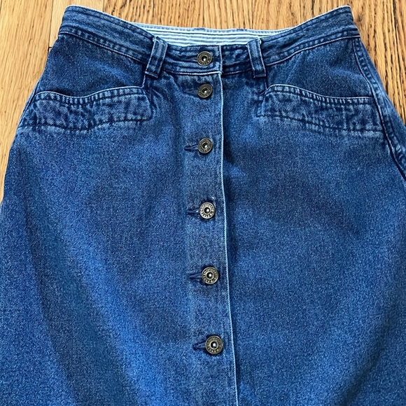 Christopher & Banks Long Front Button Up Denim Maxi Skirt Pencil High Waist Sz 6 - Picture 2 of 8
